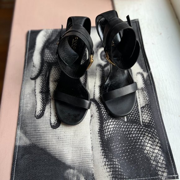 Gucci Ursula Leather Horse Bit Ankle Strap Heels - Picture 6 of 13